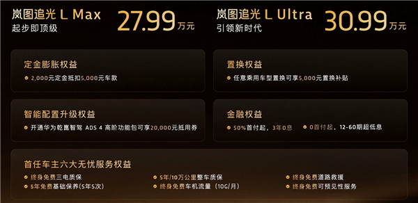 全系63度大电池+华为ADS4 岚图追光L上市:27.99万起